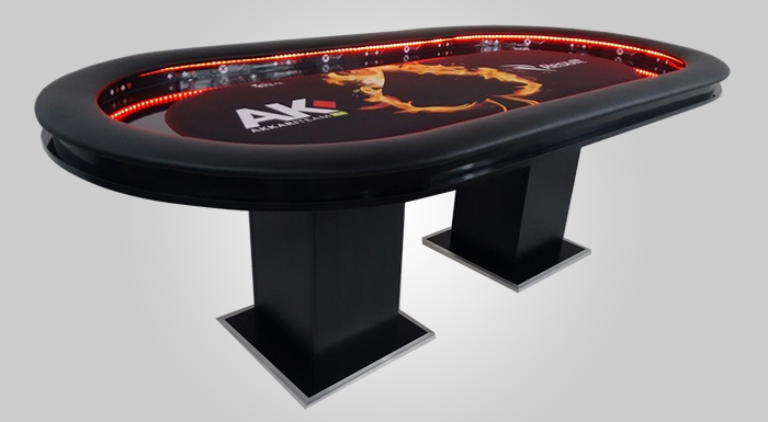 Mesa de Poker Akkari Team com Led e borda Alta - Pro2